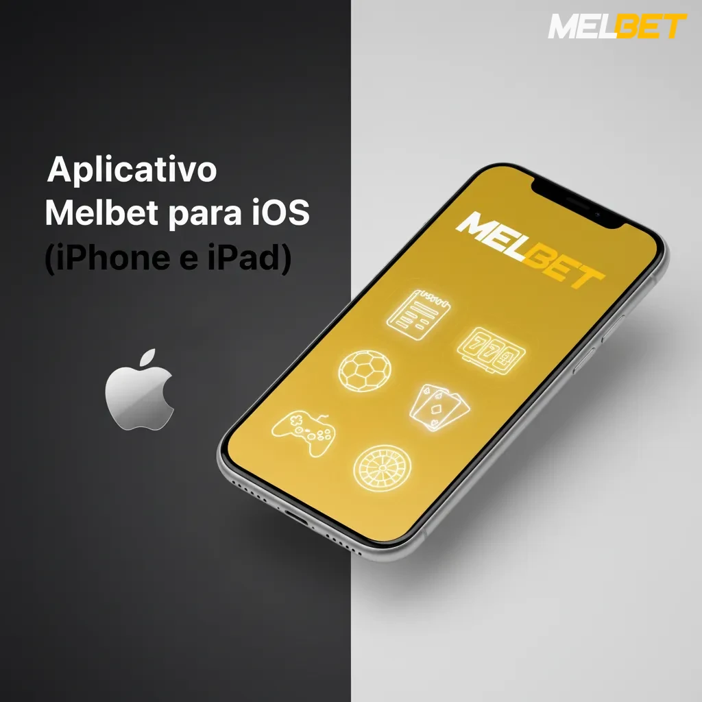 App Melbet para iOS em iPhone e iPad; esportes, cassino, bônus, Pix; iOS 12+, 100 MB livres; instalação rápida e leve.