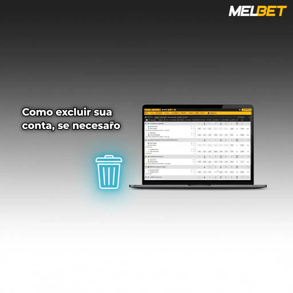 Ilustração sobre excluir conta: motivos, limites de depósito, autoexclusão, suporte e verificação de identidade.