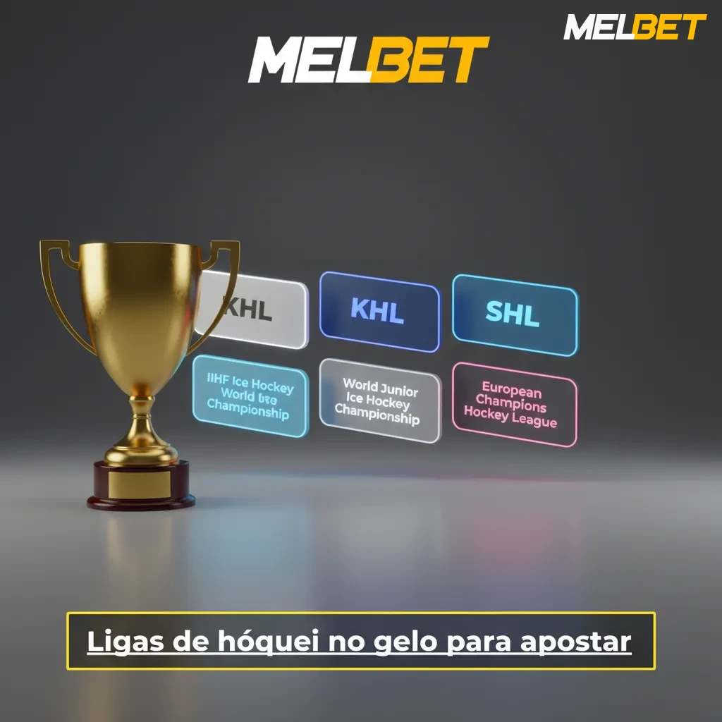 Hóquei no gelo para apostar: logos de NHL, KHL, SHL, Liiga, DEL, Extraliga e calendário de jogos na Melbet.