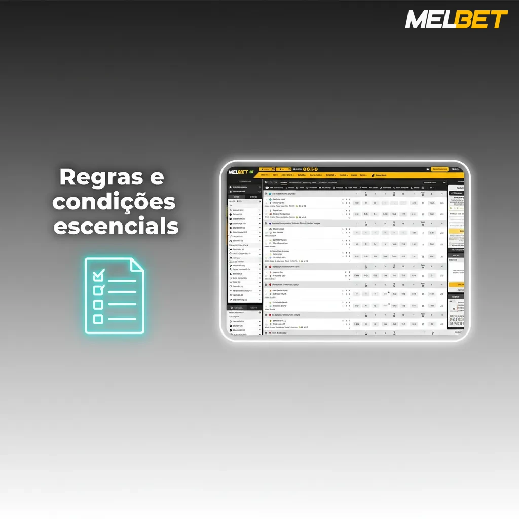 Cartaz com regras essenciais: 18+, uma conta por pessoa, KYC para saques, bônus com rollover, proibição de VPN.